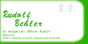 rudolf behler business card